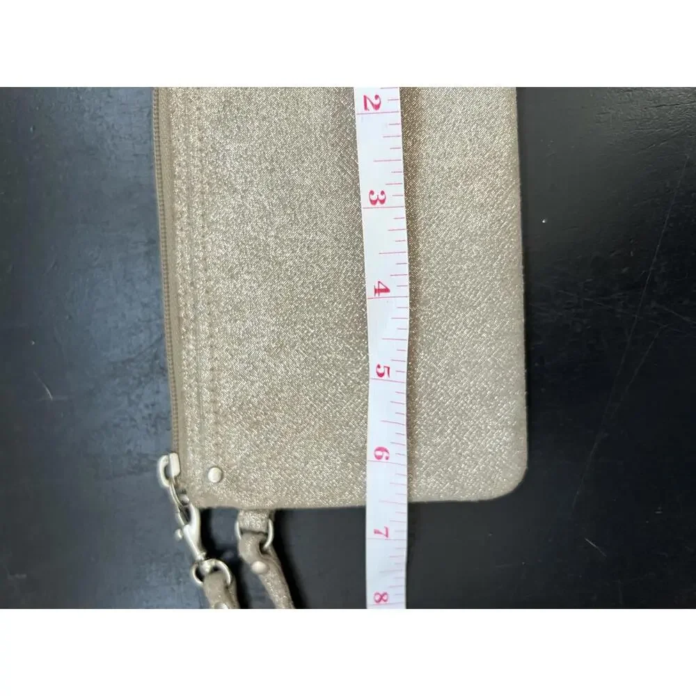 Fossil Distressed‎ Suede Metallic Gold Wristlet Wallet